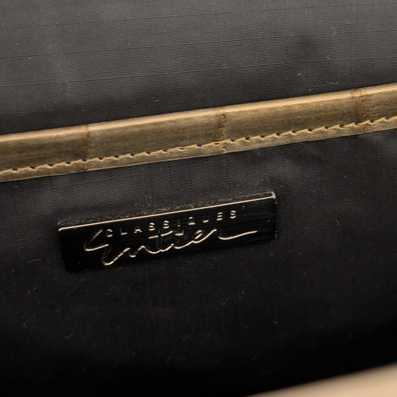 Classiques Entire Croc Embossed Leather Bag Metal Strap Green - Picture 6 of 7